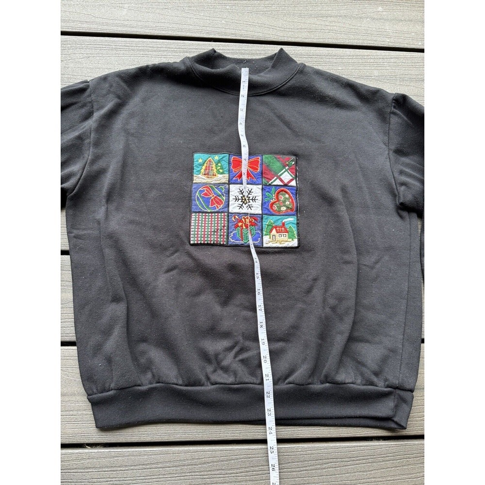 Vintage Bold Spirit Black Graphic Christmas Festive Crewneck Colorful size Large - Picture 5 of 6